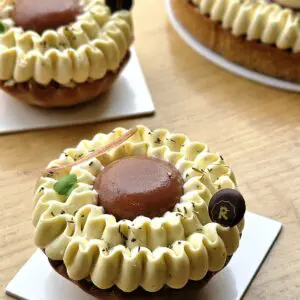 Vegan - Tartelette Rhubarbe Verveine citron