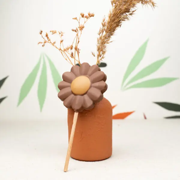 Sucette fleur en chocolat lait ou noir